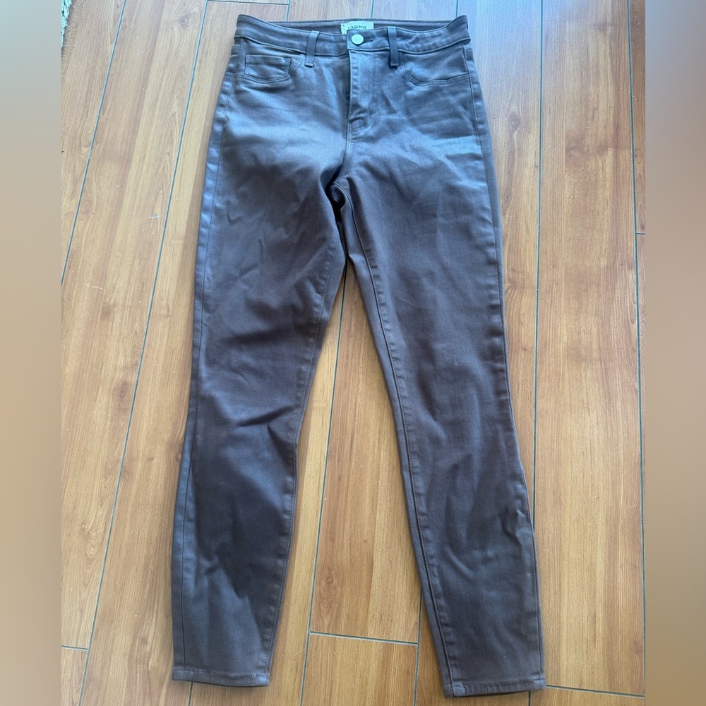 L'AGENCE Brown COATED Skinny Jeans